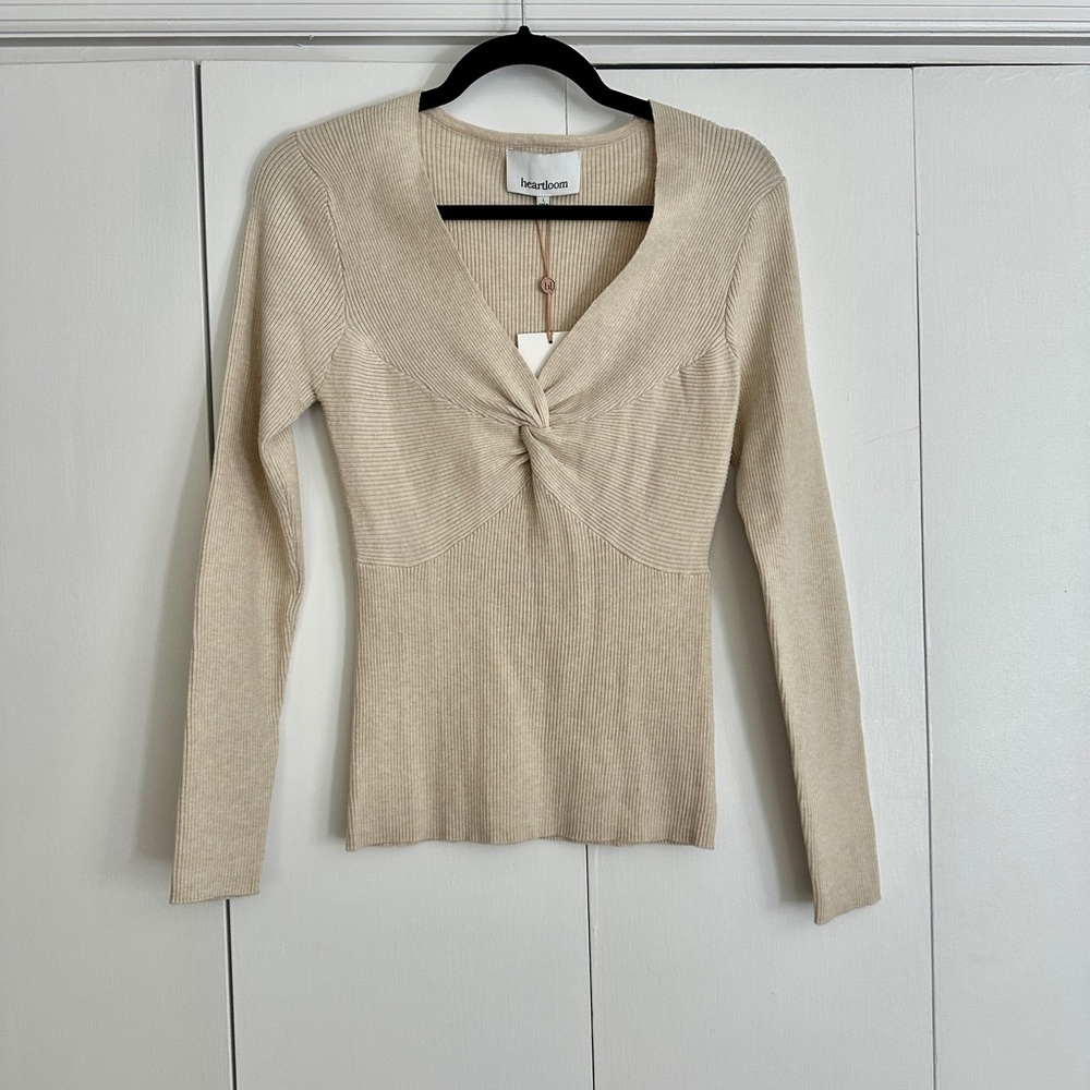 Heartloom Cream V-Neck Sweater